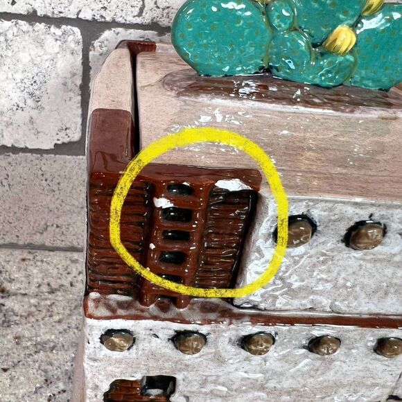 Cactus Adobe House Southwest Desert Cookie Jar Vintage 1990’s 8” X 5” READ - Picture 12 of 12